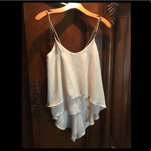 Beige blouse with gold metal removable straps L.